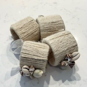 Two's Company Beige Shell Napkin Rings